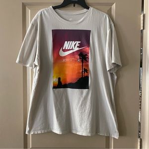 Nike Air Hawaiian Sunset Graphic Swoosh T Shirt White Size XXL